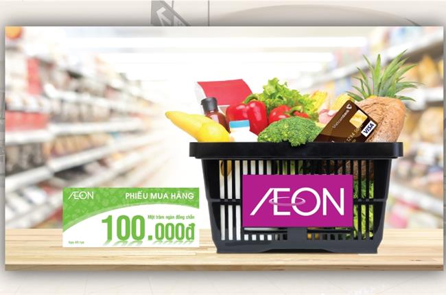 Nhận ngay voucher 100K khi mua hàng tại siêu thị AEON cùng thẻ quốc tế Vietcombank