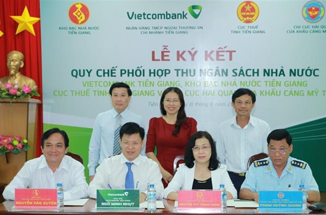 Vietcombank tiển giang ký kết quy chế phối hợp thu ngân sách nhà nước trên địa bàn tỉnh Tiền Giang