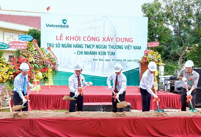 Vietcombank khởi công xây dựng trụ sở Vietcombank Kon Tum