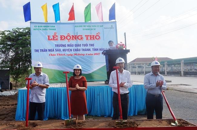 Vietcombank tài trợ 10 tỷ đồng xây dựng trường mẫu giáo tại huyện châu thành – tỉnh Hậu Giang