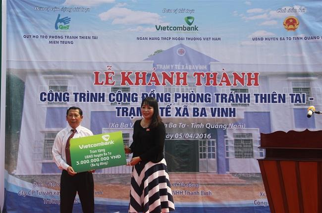 Vietcombank khánh thành và bàn giao Trạm y tế xã Ba Vinh, huyện Ba Tơ, tỉnh Quảng Ngãi