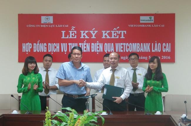 Vietcombank Lào Cai ký thỏa thuận hợp tác thu tiền điện với Công ty Điện lực Lào Cai