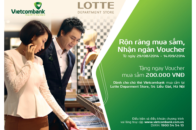 Chương trình “vui mua sắm cùng thẻ Vietcombank tại Lotte Department Store”