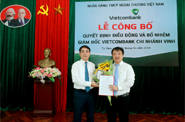 Vietcombank công bố quyết định điều động và bổ nhiệm Giám đốc Chi nhánh Vinh 