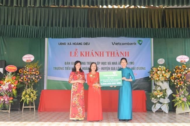 Vietcombank tài trợ 3 tỷ đồng xây dựng trường Tiểu học Hoàng Diệu, huyện Gia Lộc, tỉnh Hải Dương