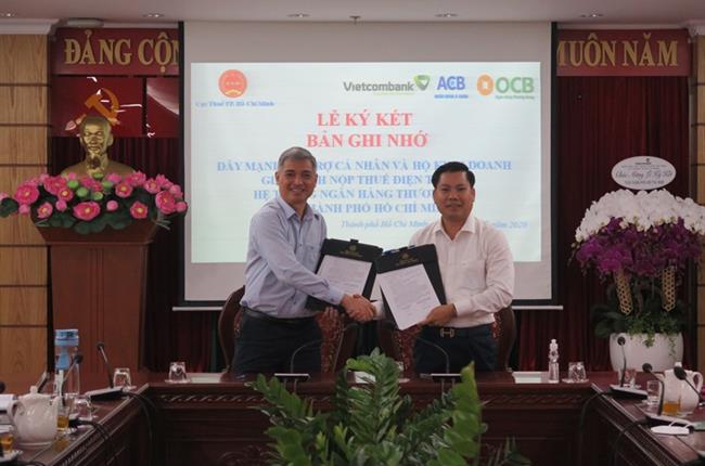 Vietcombank Thành phố Hồ Chí Minh và Cục thuế Thành phố Hồ Chí Minh ký biên bản ghi nhớ đẩy mạnh hỗ trợ cá nhân và hộ kinh doanh giao dịch nộp thuế điện tử qua ngân hàng   