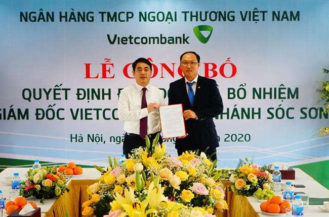 Lễ công bố quyết định điều động, bổ nhiệm Giám đốc và chỉ định bí thư Chi bộ Vietcombank Sóc Sơn