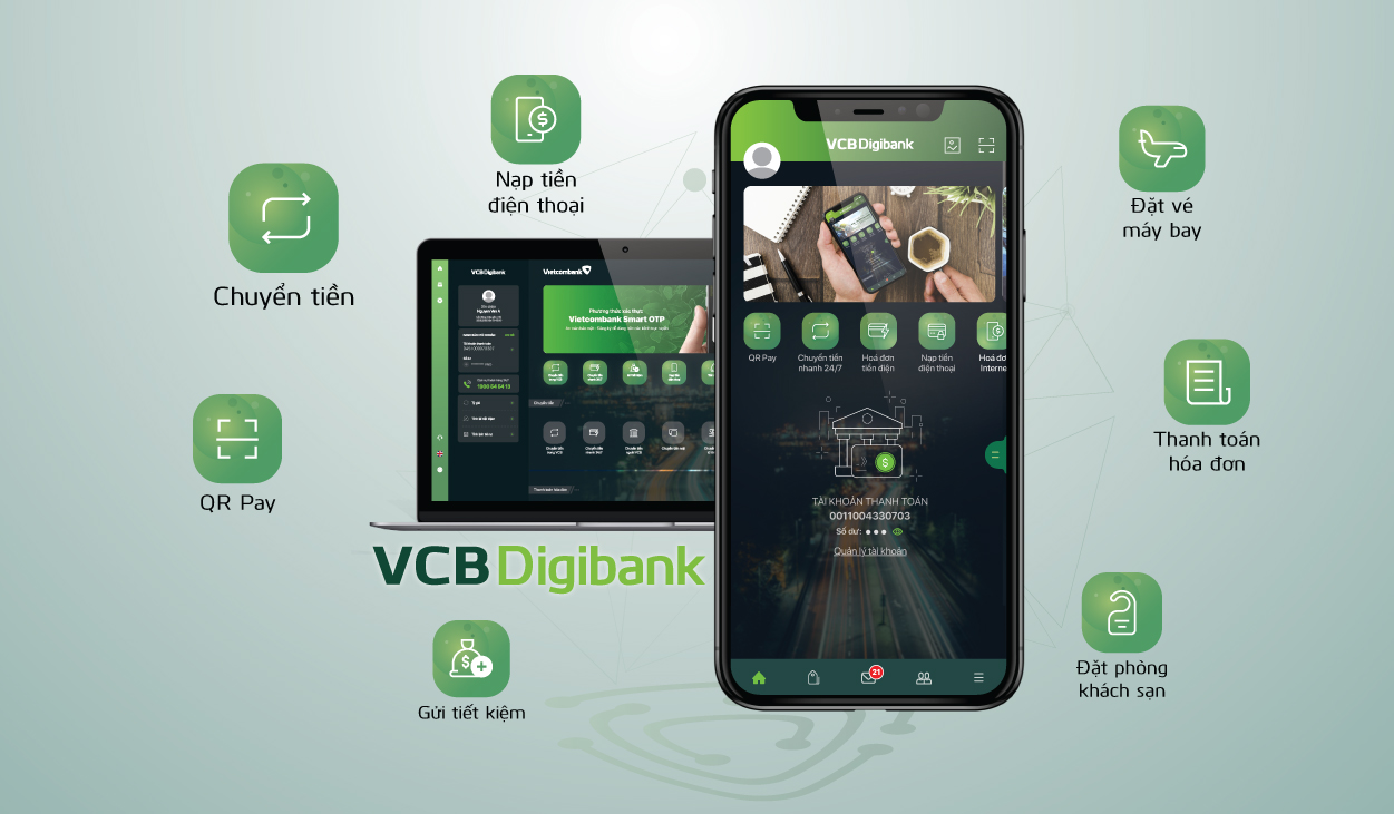 Vietcombank bổ sung và điều chỉnh một số tính năng trên Ngân hàng số VCB Digibank