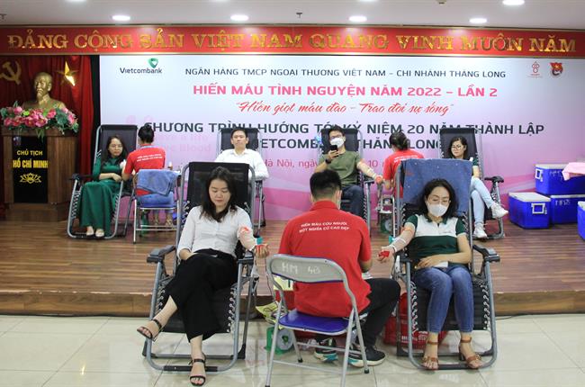 Đoàn thanh niên Vietcombank Thăng Long tổ chức chương trình hiến máu tình nguyện