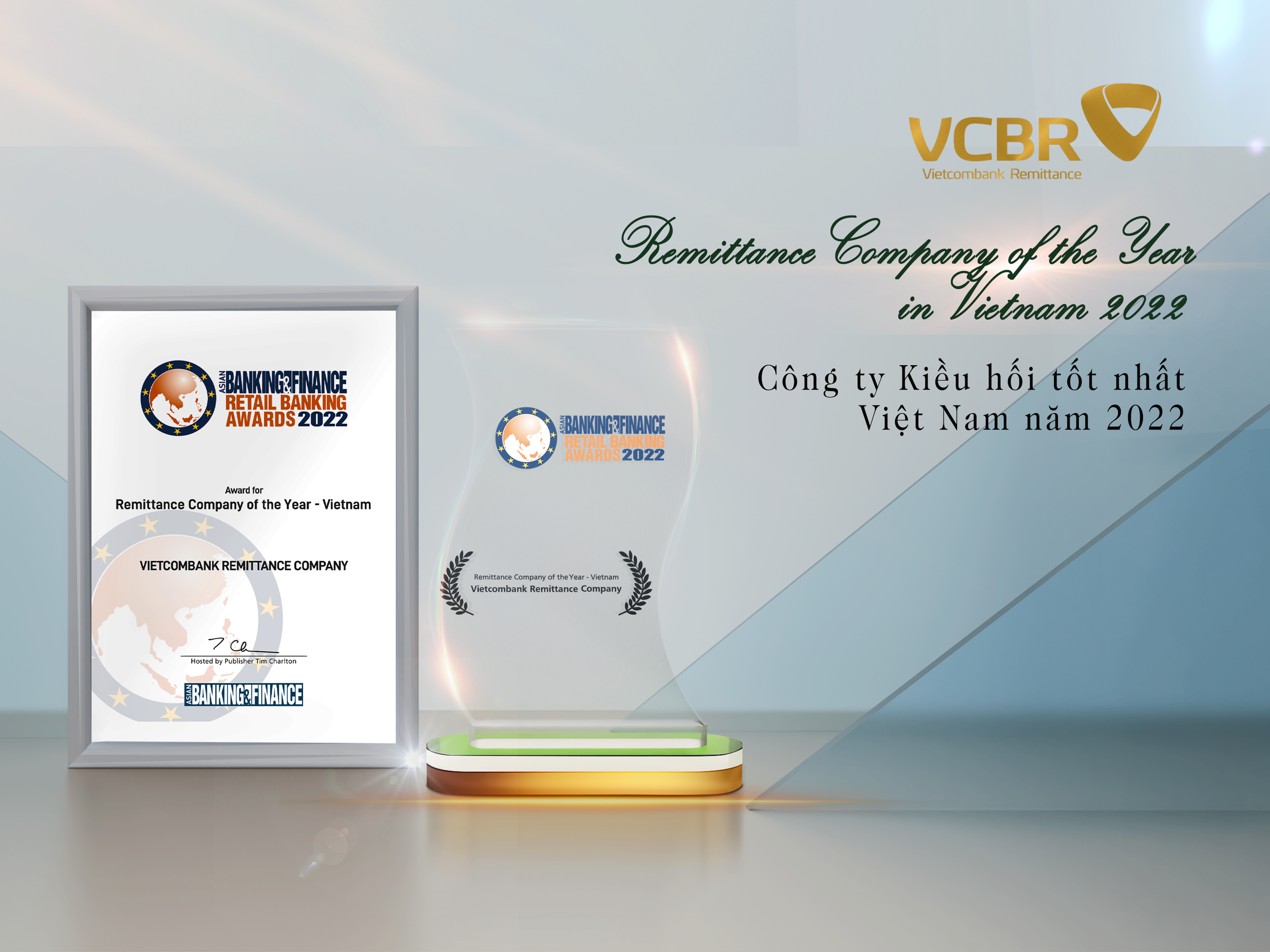 VCBR vinh dự nhận giải thưởng “Công ty kiều hối tốt nhất Việt Nam năm 2022”