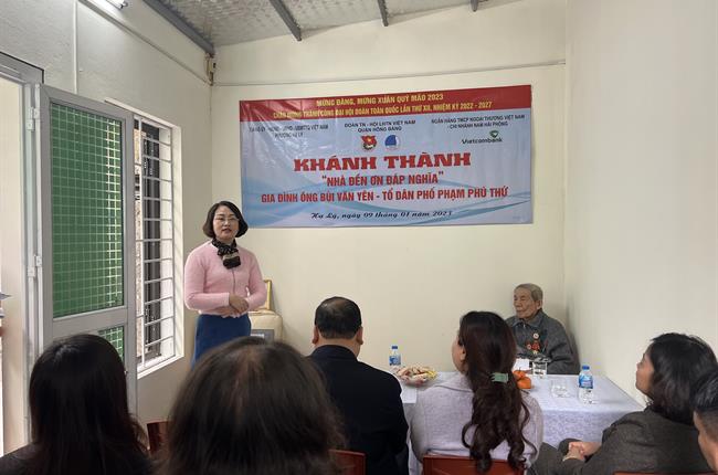 Vietcombank Nam Hải Phòng tổ chức lễ khánh thành nhà đền ơn đáp nghĩa