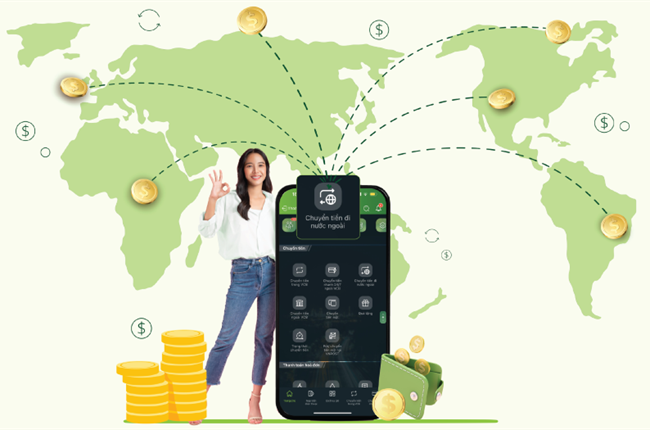 Vietcombank triển khai dịch vụ chuyển tiền đi nước ngoài online trên VCB Digibank 