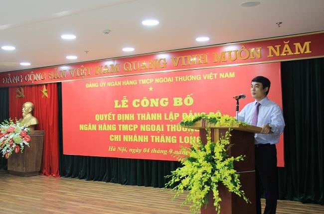 Đảng ủy Vietcombank thành lập Đảng bộ cơ sở Vietcombank Thăng Long