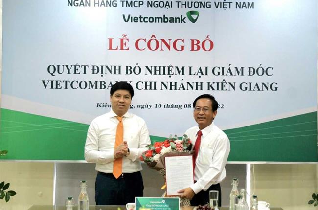 Vietcombank bổ nhiệm lại Giám đốc chi nhánh Kiên Giang