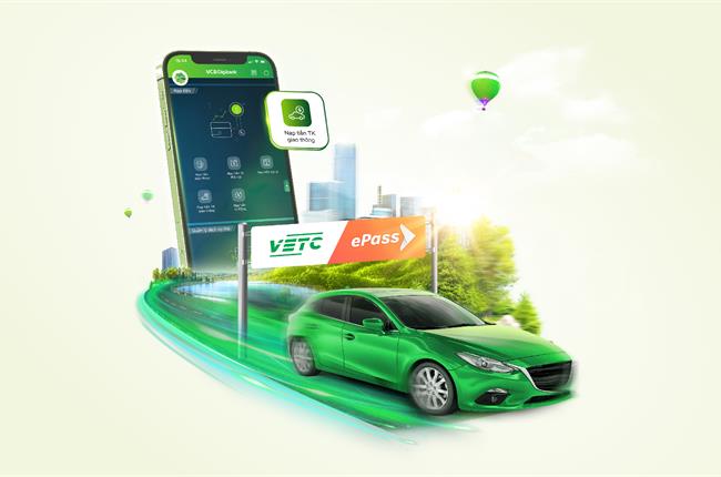 Nạp tiền vào tài khoản giao thông VETC/EPASS online 24/7 trên VCB Digibank