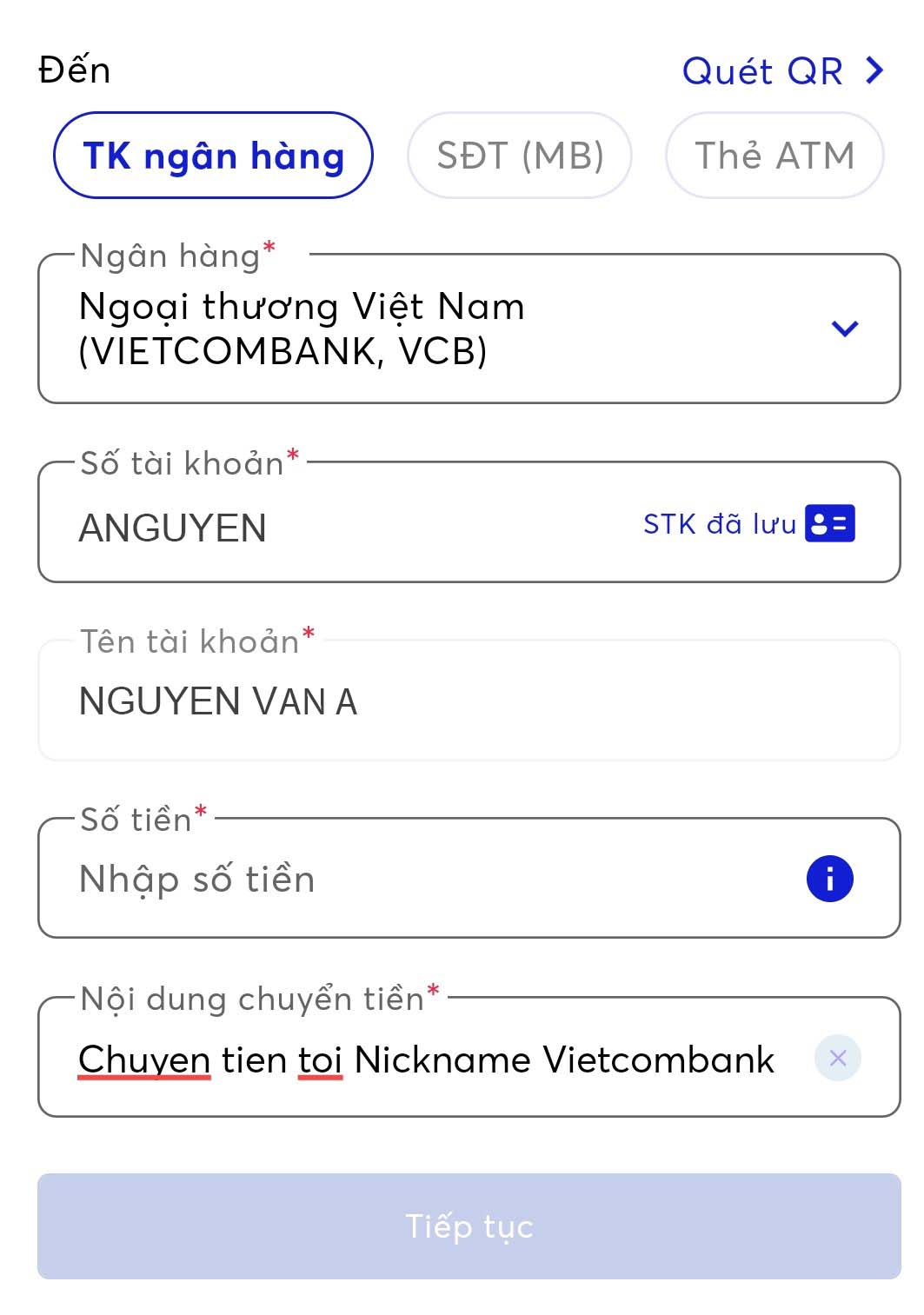 Dịch vụ chuyển tiền của Vietcombank rất đáng tin cậy, chúng tôi sẽ đảm bảo cho bạn giao dịch nhanh chóng và hiệu quả. Tìm hiểu thêm về cách chuyển tiền của Vietcombank để có trải nghiệm tuyệt vời nhất!