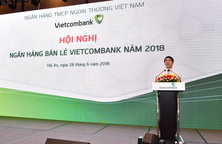 Chủ tịch HĐQT Vietcombank Nghiêm Xuân Thành phát biểu khai mạc Hội nghị