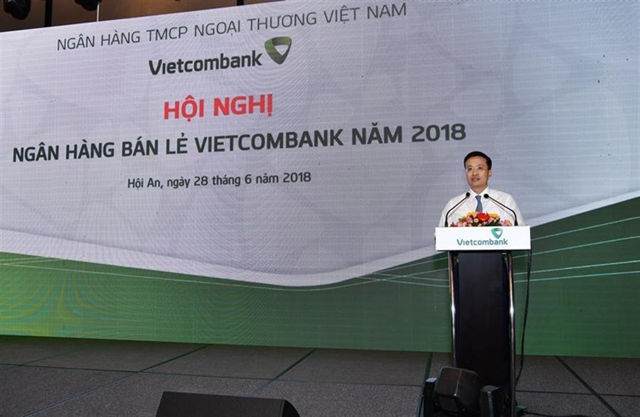 Tổng Giám đốc Vietcombank Phạm Quang Dũng phát biểu