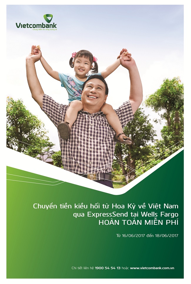 Chương trình miễn phí cho khách hàng chuyển tiền kiều hối từ hoa kỳ về Việt Nam của uniteller và Vietcombank