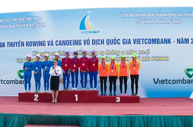 Vietcombank đồng hành cùng giải đua thuyền rowing và canoeing Vô địch quốc gia 2016