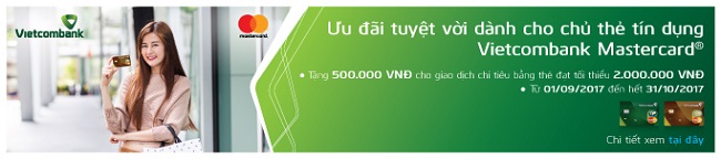 Chương trình ưu đãi tuyệt vời dành cho thẻ tín dụng Vietcombank mastercard