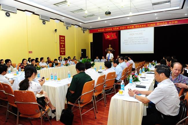 Vietcombank hợp tác cùng kho bạc nhà nước Hà Nội tổ chức hội nghị triển khai đợt 1 thanh toán qua thẻ tín dụng mua hàng phục vụ chi tiêu công