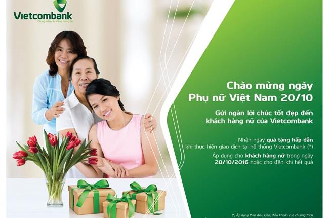 Vietcombank chăm sóc khách hàng nữ nhân dịp ngày phụ nữ Việt Nam 20/10