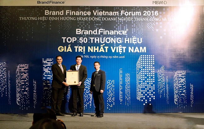 Vietcombank được brand finance bình chọn trong top 50 thương hiệu giá trị nhất Việt Nam năm 2016