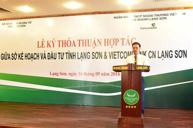 Vietcombank Lạng Sơn  và sở kế hoạch đầu tư tỉnh Lạng Sơn ký kết thỏa thuận hợp tác