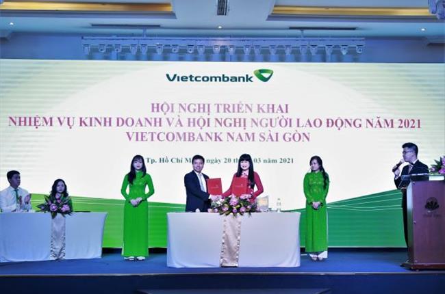 Vietcombank Nam Sài Gòn tổ chức hội nghị triển khai nhiệm vụ kinh doanh và hội nghị người lao động năm 2021