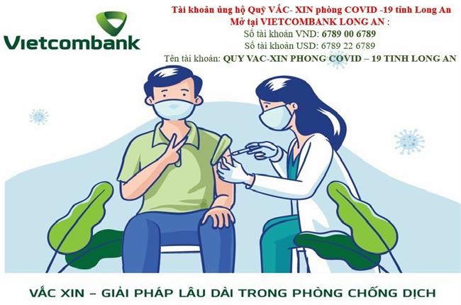  Vietcombank Long An tiếp tục ủng hộ Quỹ vắc xin phòng COVID-19 tỉnh Long An