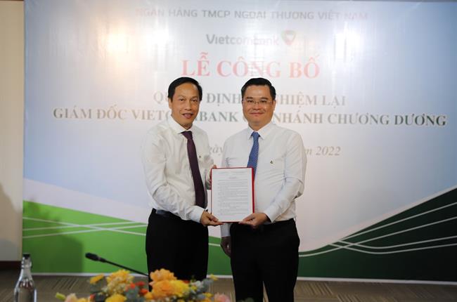 Vietcombank công bố quyết định bổ nhiệm lại Giám đốc Chi nhánh Chương Dương