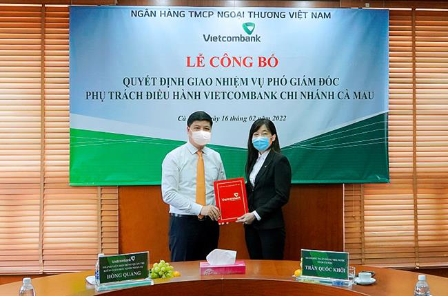 Vietcombank công bố quyết định nhân sự tại chi nhánh An Giang và Cà Mau