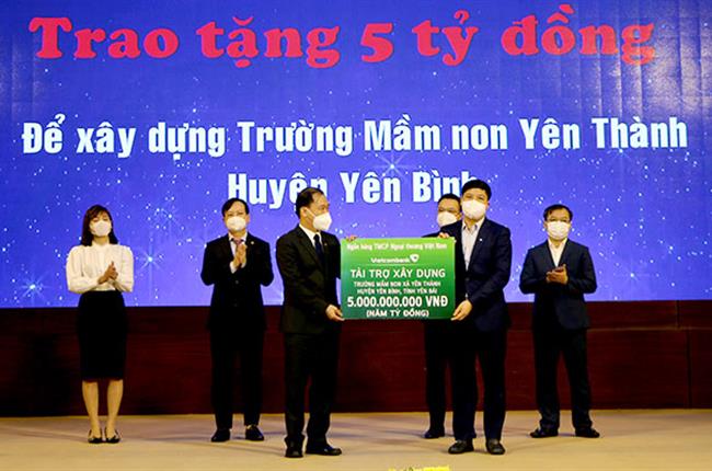 Vietcombank tài trợ 5 tỷ đồng xây dựng trường mầm non xã Yên Thành, huyện Yên Bình, tỉnh Yên Bái 