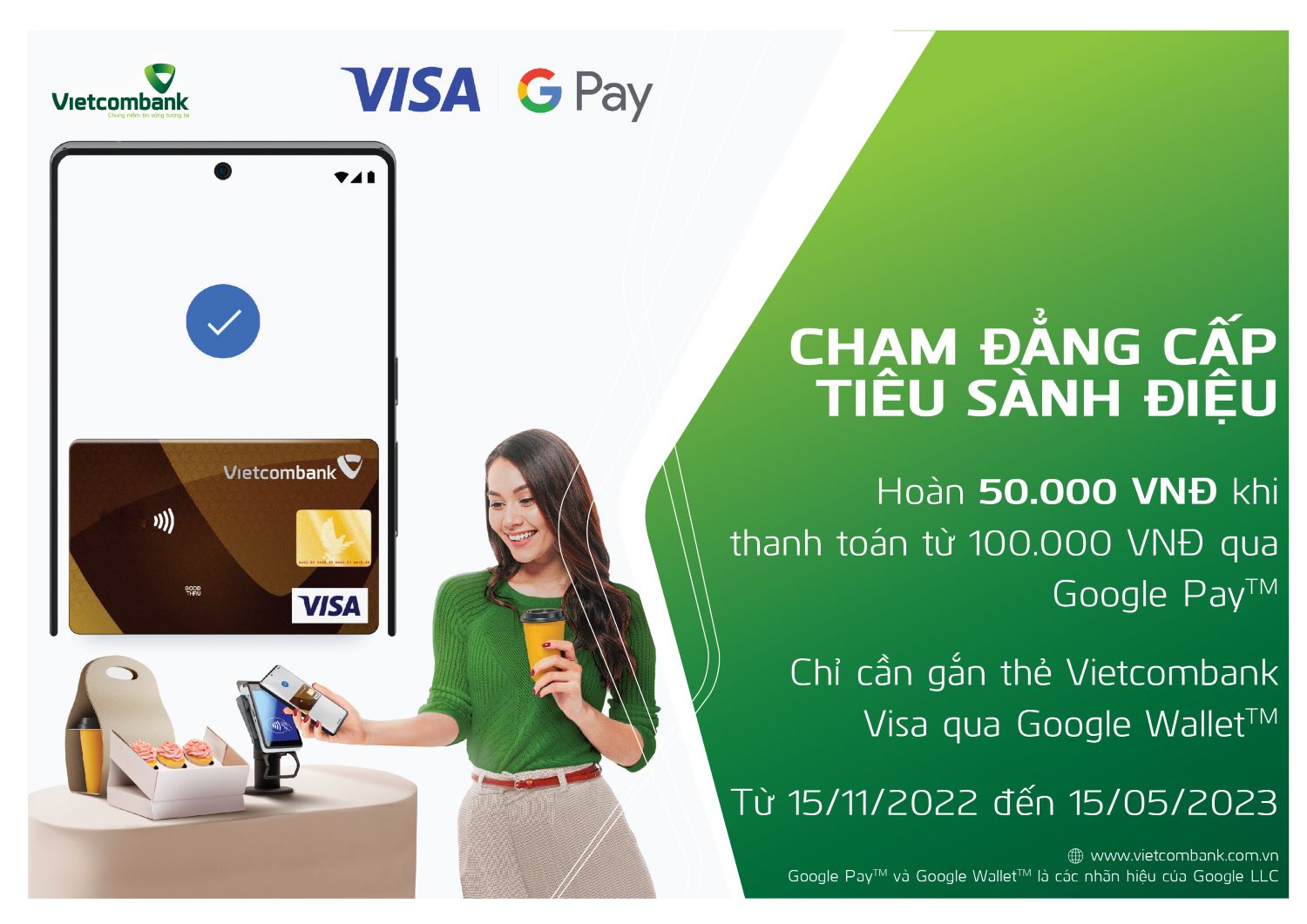 Thông cáo báo chí: Vietcombank chính thức triển khai dịch vụ thanh toán qua Google Wallet cho thẻ Visa