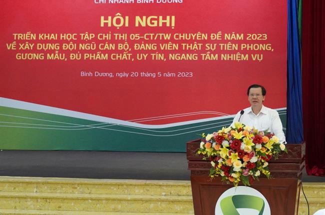 Đảng bộ Vietcombank Bình Dương tổ chức hội nghị triển khai học tập chỉ thị 05-CT/TW ngày 15/5/2016 chuyên đề 2023