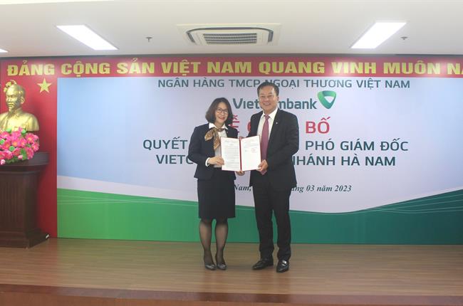 Vietcombank công bố quyết định bổ nhiệm Phó Giám đốc Chi nhánh Hà Nam