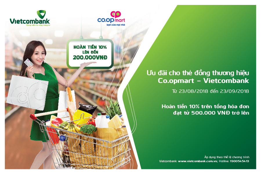 Chương trình khuyến mãi cho chủ thẻ đồng thương hiệu Co.opmart - Vietcombank
